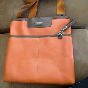 Tumi Orange and Brown Tote Bag